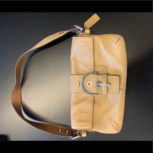 Tan leather coach bag